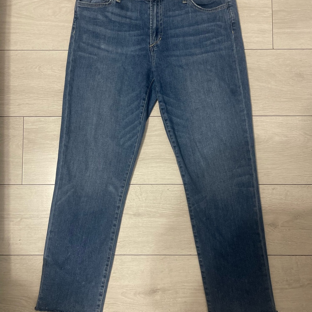 Cropped Ankle Straight Fringed Jeans 🔹